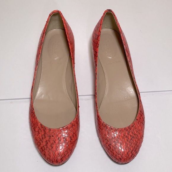 🍄 J.Crew Collection Janey Snakeskin Leather Flats - Picture 9 of 12